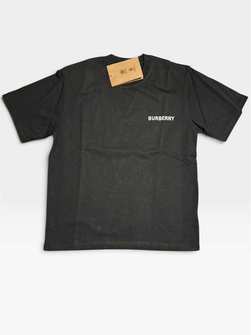 Black Burberry T-shirt with 99 Ice Cream back print